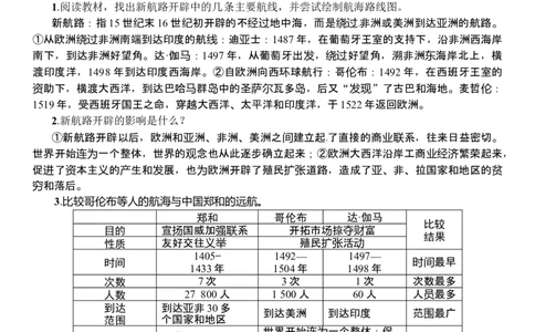 第15课　探寻新航路_初中_人教版初中历史新九上_2.教案+学案（多套）_教案（3套）含板书及反思部编9上册教案_第2套：部编人教版9年级历史上册全册教案（21份）含板书及反思