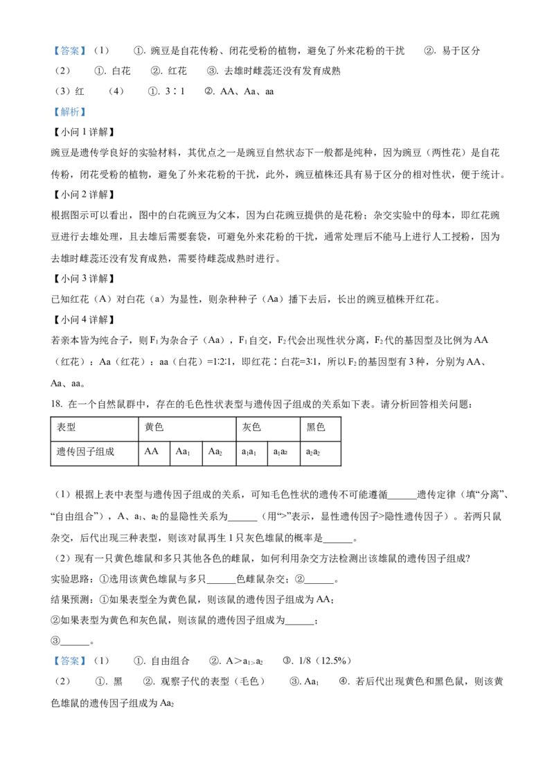 河南新乡市2025-2026学年高一下学期素养测评（一）生物学试题Word版含解析_2026年04月高一试卷_260412百师联盟2025-2026学年高一下学期素养测评（一）