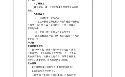 7我们的衣食之源（第二课时）+教案-四年级下册道德与法治_A493小学道法_26新四年级道法下册（统编版）_教学教案_教案四