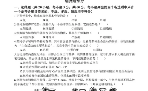浙江省台州市十校联盟2025-2026学年高一上学期11月期中生物试题含答案_2025年11月高一试卷_251109浙江省台州十校联盟2025-2026学年高一上学期11月期中联考
