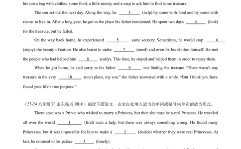 Unit6单元话题语法填空练习（学生版）_最新人教版英语八年级下册_旧版（有参考价值）_版本二_八年级英语下册（人教版）_单元重难点易错题精练-U216
