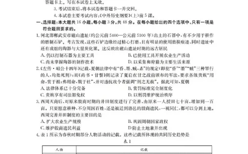 河南省南阳地区2025-2026学年高一上学期10月阶段考试历史试题含答案_2025年11月高一试卷_251102河南省南阳地区2025年秋季高一10月阶段考试卷（全）