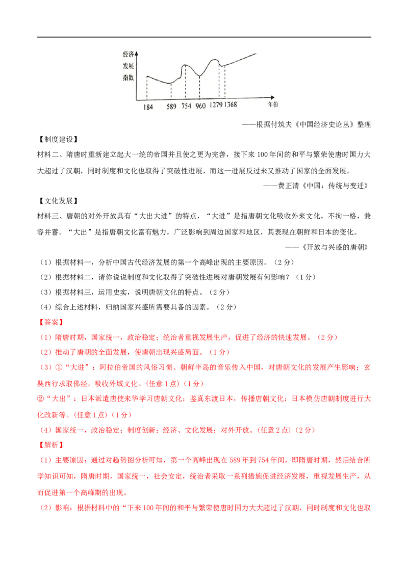 七下期末拔高检测卷02（全解全析）_new_新版初中_最新历史七年级下册_2025秋季新版初中历史课件教案_05.历史7下-试题_送旧版历史7下试题和新版好多一样仍具有很大参考价值_期末试题