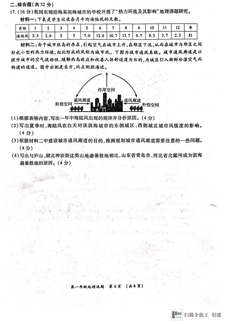 河南省南阳市六校2024-2025学年高一上学期12月月考地理试题_2024年12月试卷_1222河南省南阳市2024年秋期高一年级六校第二次联考