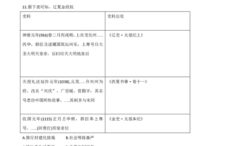 河南省周口市普通高中2024-2025高一上期期中考试历史试题_2024年11月试卷_1122青桐鸣河南省普通高中2024-2025学年高一上学期期中