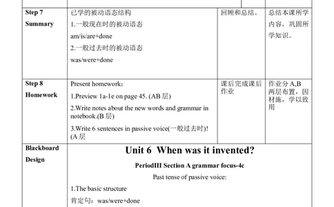 Unit6SectionA(grammarfocus-4c)_最新人教版英语九年级全册_新更新初中英语9全_新修订版英语9全一册教案课件-新修订版，第二单元有改动_核心素养教案