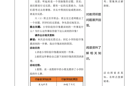 3学会反思（第一课时）教案-六年级下册道德与法治_A493小学道法_26新六年级道法下册（统编版）_教学教案_教案四（配套课件四）