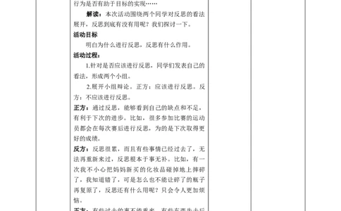 3学会反思（第一课时）教案-六年级下册道德与法治_A493小学道法_26新六年级道法下册（统编版）_教学教案_教案四（配套课件四）
