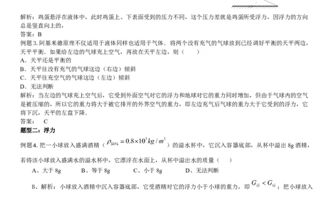 初中物理同步讲义8年级第24讲：浮力阿基米德原理（教师版）_初物_人教版初中物理初二三同步讲义习题练习八九年级电子资料word素材_20250116_181533_最新人教版初中物理初二下册