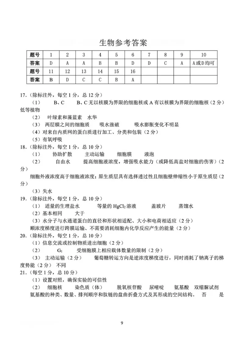 河南省南阳市第一中学校2025&mdash;2026学年高一上学期12月考试生物试题（图片版，含答案）_2025年12月高一试卷_251213河南省南阳市第一中学校2025-2026学年高一上学期12月月考（全）