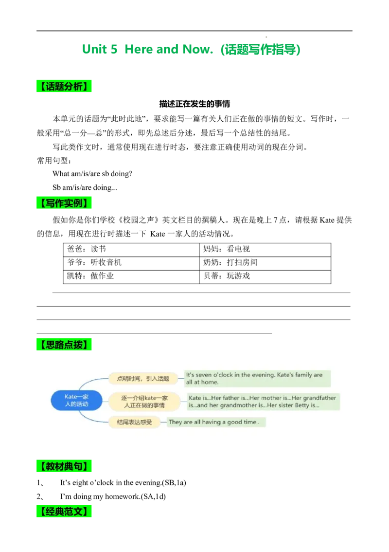 Unit5HereandNow.（话题写作指导）（解析版）_最新人教版英语七年级下册_七下英语2025版_21.写作提升及专练