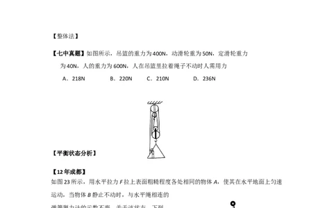 初中物理受力分析精华版_初物_1初中物理