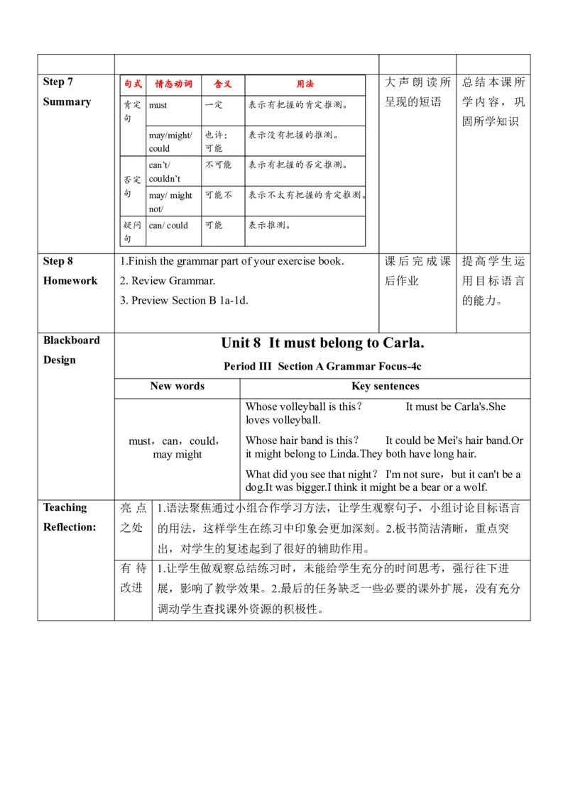 Unit8SectionA(GrammarFocus-4c)_最新人教版英语九年级全册_新更新初中英语9全_新修订版英语9全一册教案课件-新修订版，第二单元有改动_核心素养教案