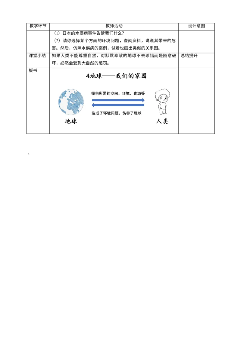 4地球&mdash;&mdash;我们的家园第一课时教案_A493小学道法_26新六年级道法下册（统编版）_教学教案_教案一