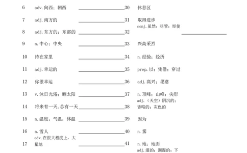 unit6汉译英横线_最新人教版英语七年级下册_七下英语2025版_05.2025春英语人教7下单词表+默写_Unit6