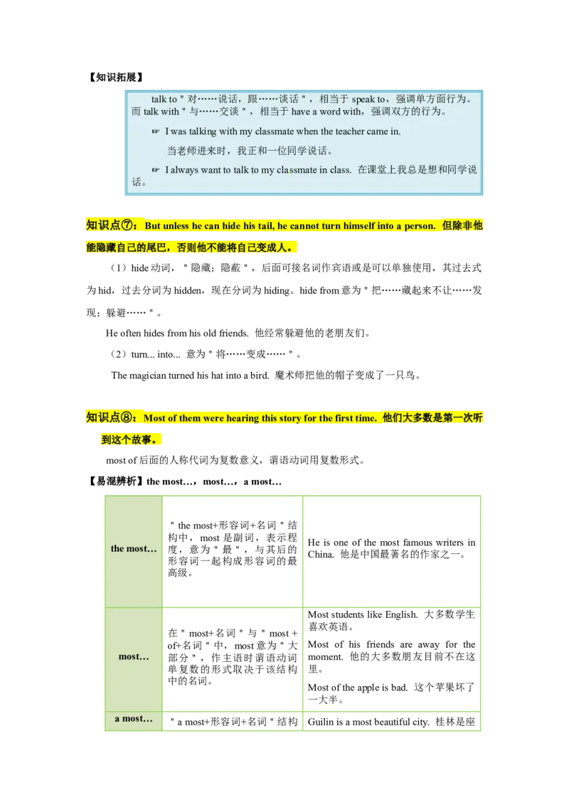 Unit6单元知识清单SectionA(基础+知识点+语法)-（人教版）_最新人教版英语八年级下册_旧版（有参考价值）_版本二_八年级英语下册（人教版）_知识清单