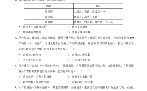 七年级历史第三次月考卷02（考试版A4）测试范围：1~15课（024）_新版初中_最新历史七年级上册_12七上历史习题试卷_月考试卷（赠送）