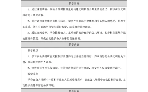 我们小点儿声（第2课时）_教学设计_A493小学道法_人教版小学道德与法治教学资源包_小学道法单独教案方便下载（1-6上下册）（2024秋旧版）_1-6上册（道德与法治教学设计）_第4单元