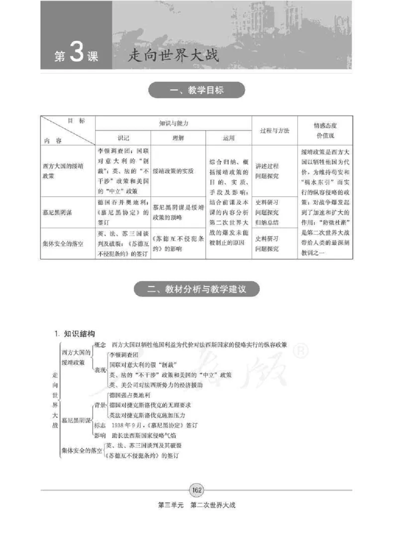 历史选修320世纪的战争与和平教师用书_电子课本_高中教学用书_人教版