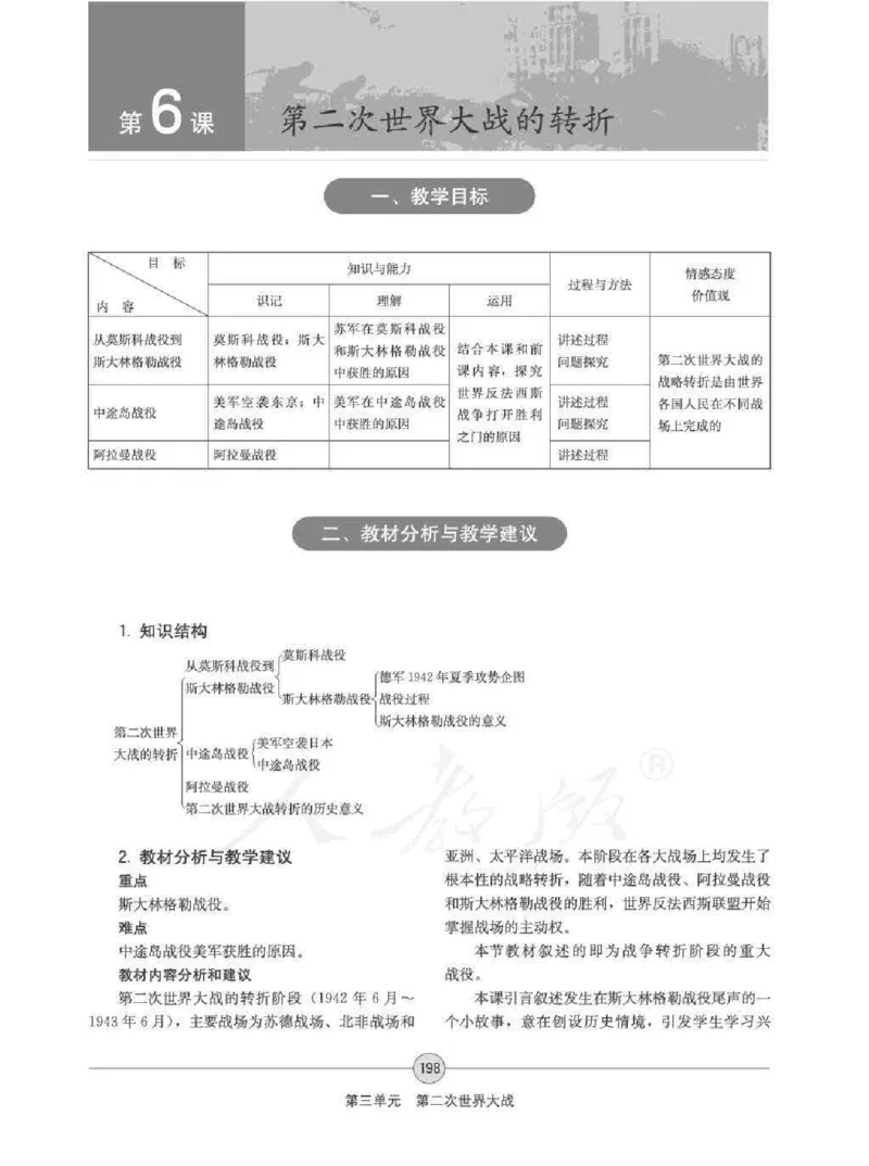 历史选修320世纪的战争与和平教师用书_电子课本_高中教学用书_人教版