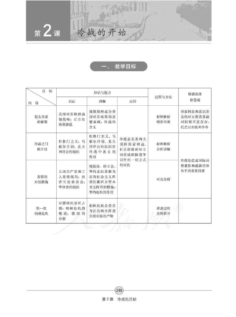 历史选修320世纪的战争与和平教师用书_电子课本_高中教学用书_人教版