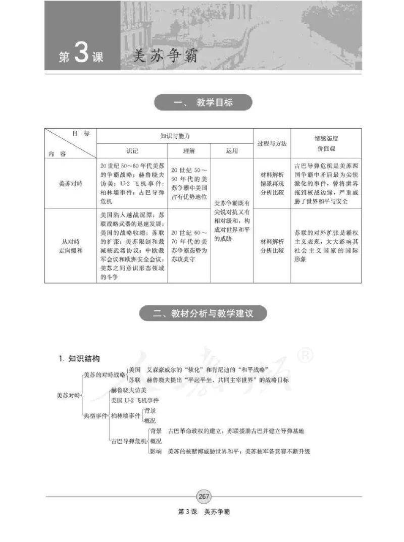历史选修320世纪的战争与和平教师用书_电子课本_高中教学用书_人教版