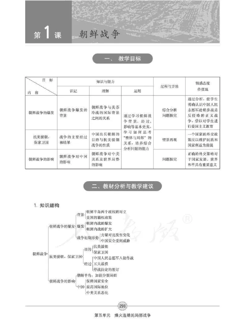 历史选修320世纪的战争与和平教师用书_电子课本_高中教学用书_人教版