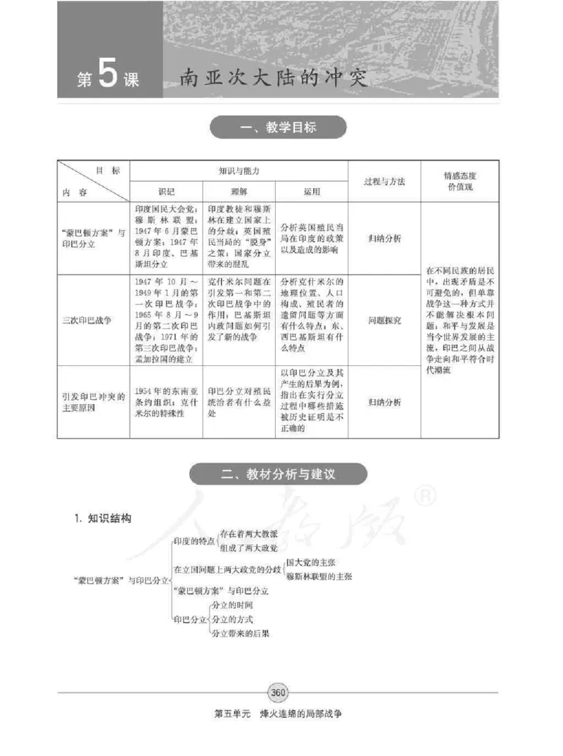 历史选修320世纪的战争与和平教师用书_电子课本_高中教学用书_人教版