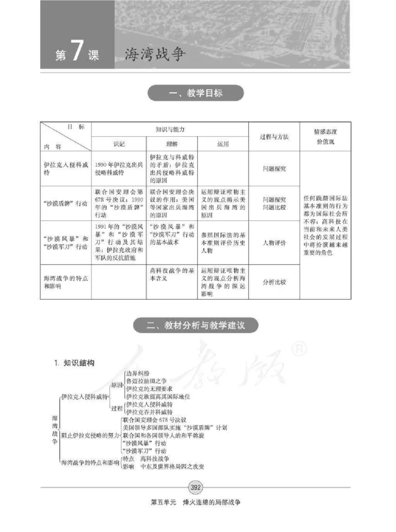 历史选修320世纪的战争与和平教师用书_电子课本_高中教学用书_人教版