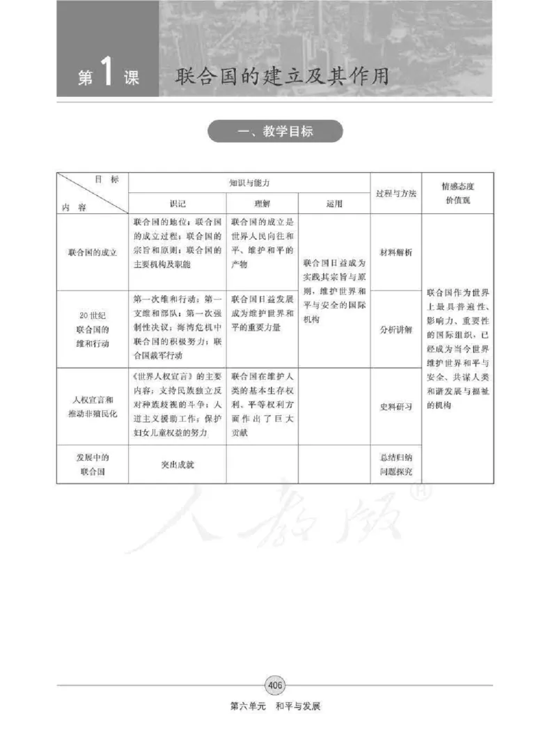 历史选修320世纪的战争与和平教师用书_电子课本_高中教学用书_人教版