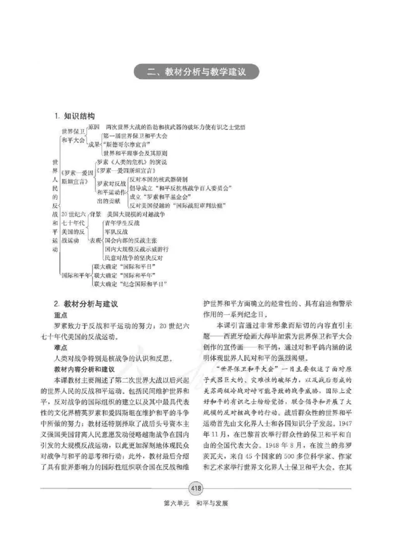 历史选修320世纪的战争与和平教师用书_电子课本_高中教学用书_人教版