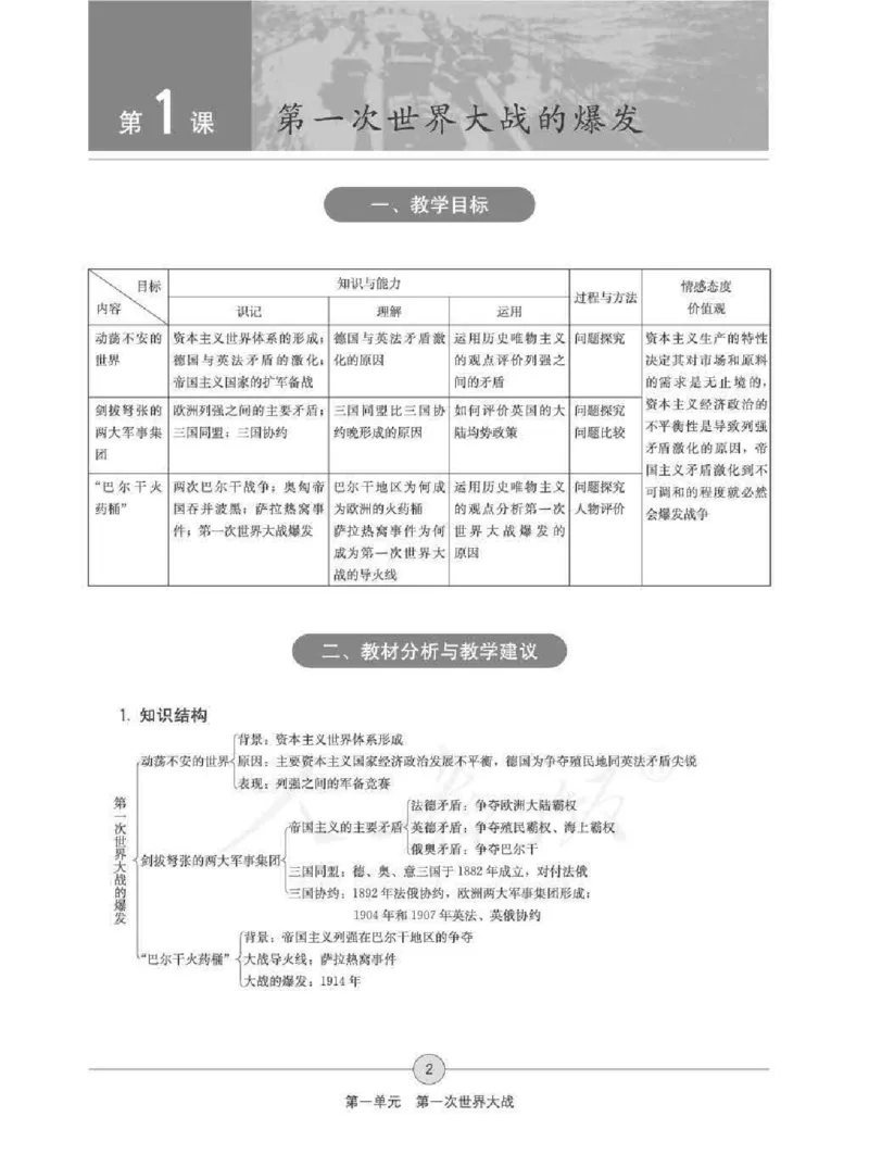 历史选修320世纪的战争与和平教师用书_电子课本_高中教学用书_人教版