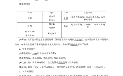 八年级历史部编版上册速记手册第2单元近代化的早期探索与民族危机的加剧_初中_人教版初中历史新八上_5.知识点+复习资料（多套）_期末单元知识点总结_八年级历史部编版上册速记手册