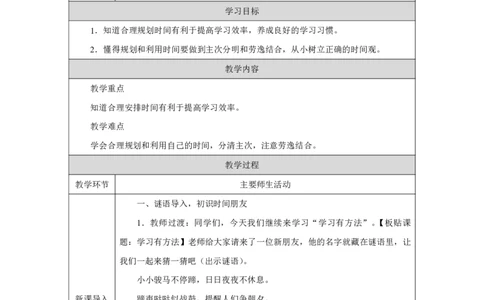 3第3课学习有方法_人民教育出版社_王岚_第3课学习有方法（第3课时）_教学设计3_A493小学道法_人教版小学道德与法治教学资源包_小学道法（智慧教育课件与教案）