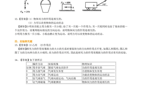 力巩固练习_初物_1初中物理_北京四中内部教案初二物理_力