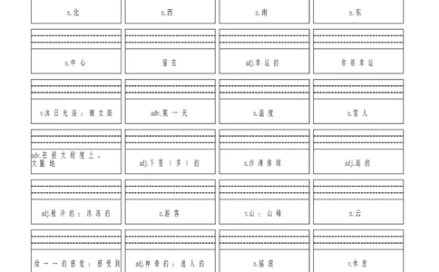 unit6汉译英框框_最新人教版英语七年级下册_七下英语2025版_05.2025春英语人教7下单词表+默写_Unit6