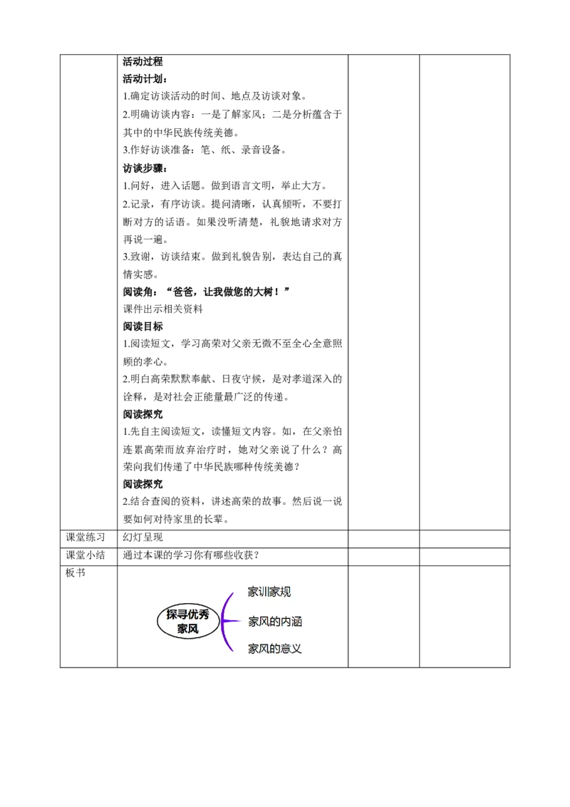 3弘扬优秀家风（第一课时）教案-五年级下册道德与法治_A493小学道法_26新五年级道法下册（统编版）_教学教案_教案三（配套课件三）
