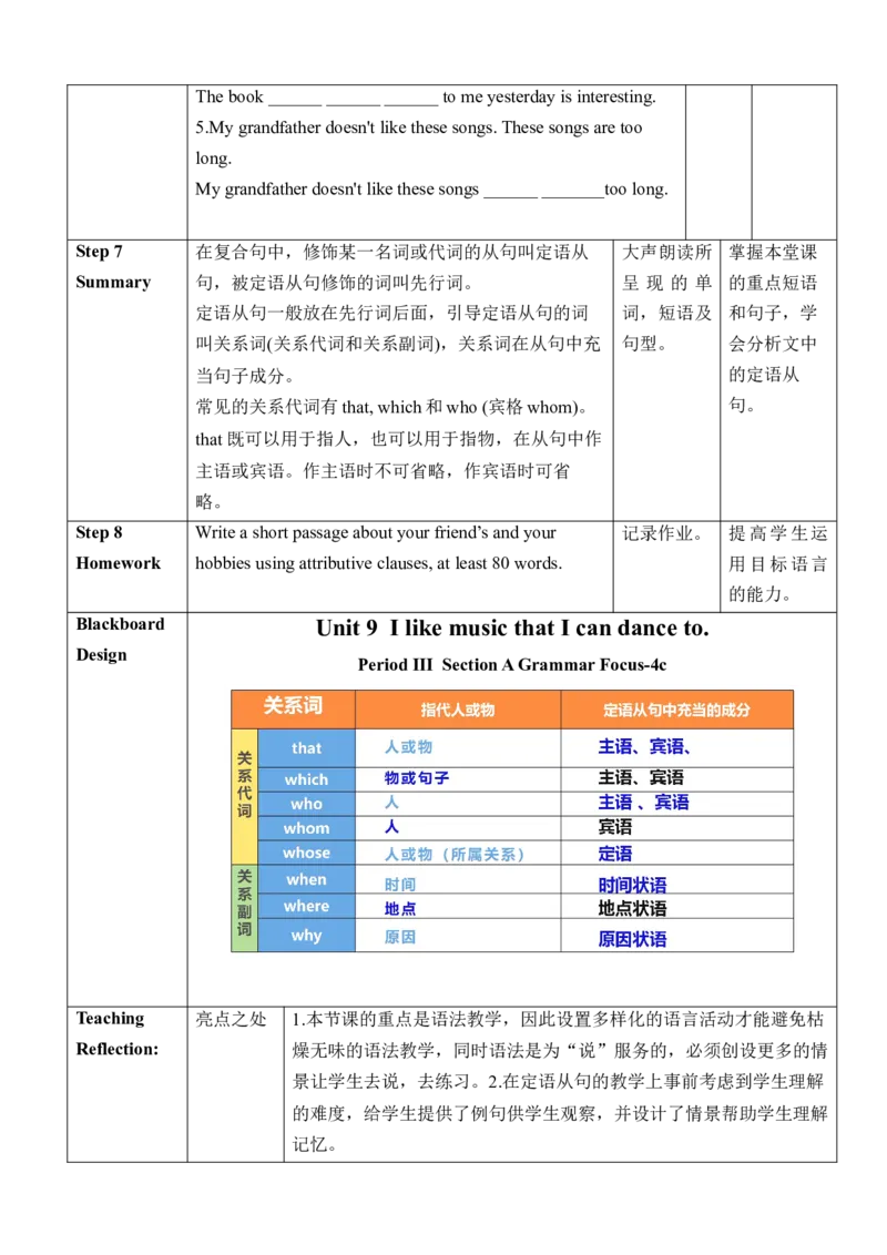 Unit9SectionA(GrammarFocus-4c)_最新人教版英语九年级全册_新更新初中英语9全_新修订版英语9全一册教案课件-新修订版，第二单元有改动_核心素养教案