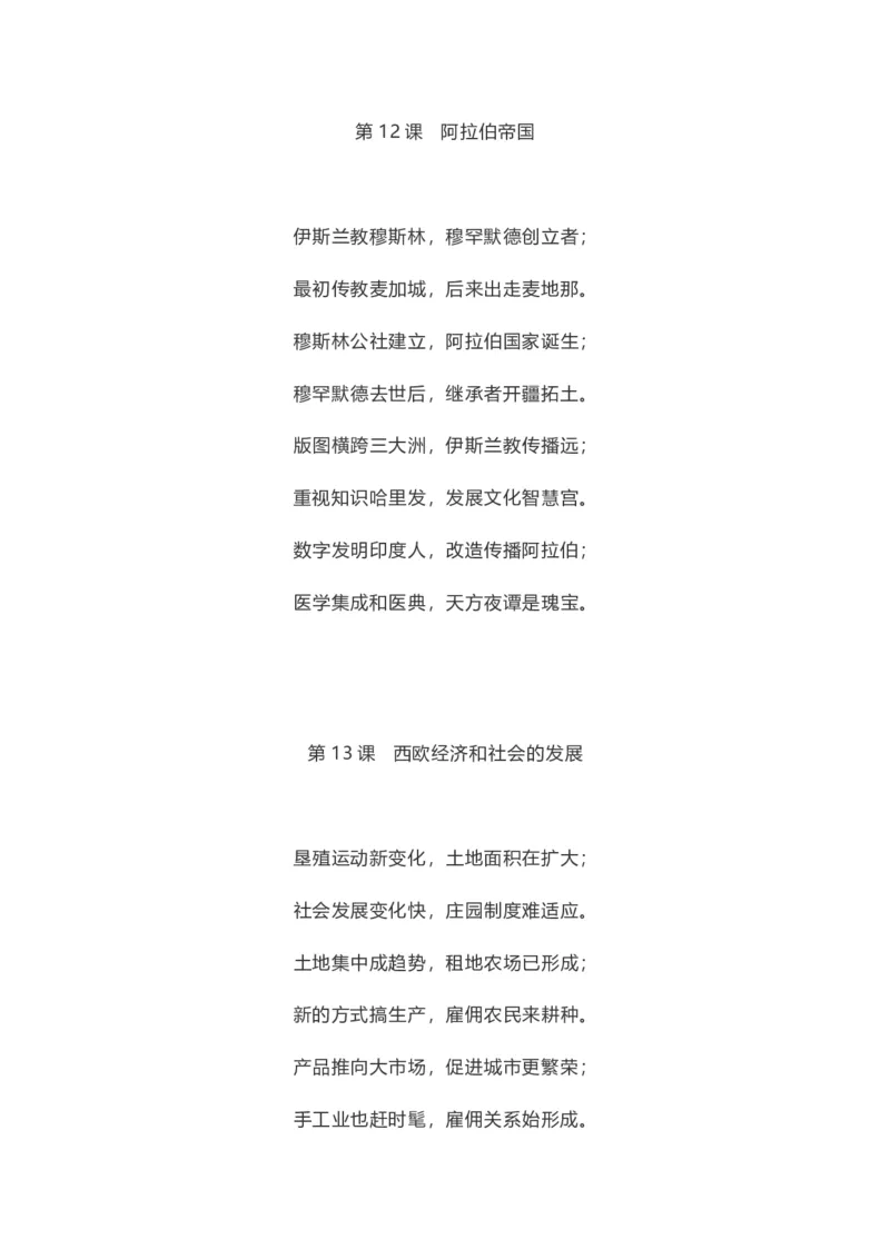 初中历史全年级每课重点知识记忆口诀_《初中全科目知识点汇总》_初中历史知识点汇总