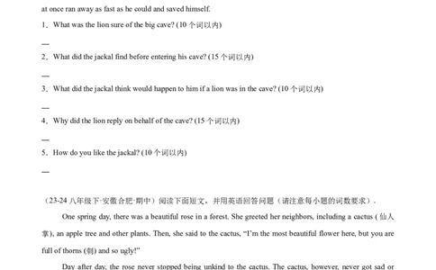 Unit6单元话题任务型阅读练习（学生版）_最新人教版英语八年级下册_旧版（有参考价值）_版本二_八年级英语下册（人教版）_单元重难点易错题精练-U216