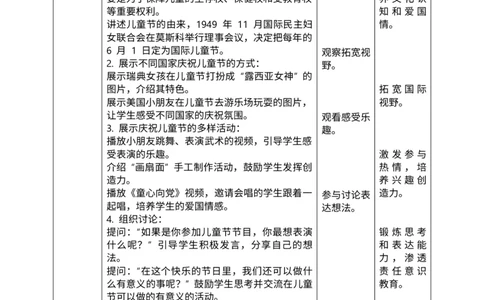 核心素养4.1快乐儿童节第一课时教案_A493小学道法_人教版小学道德与法治教学资源包_人教版小学道德与法治（新教材123年级）(2025秋新版)_1年级下册（25春）_PPT课件+教案
