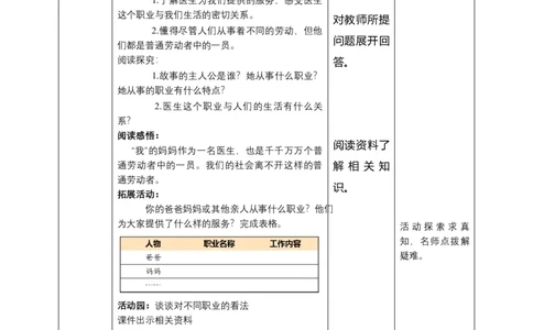 9生活离不开他们（第二课时）+教案-四年级下册道德与法治_A493小学道法_26新四年级道法下册（统编版）_教学教案_教案四