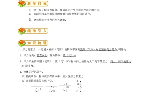 初中物理同步讲义8年级第26讲：浮力单元训练（学生版）_初物_人教版初中物理初二三同步讲义习题练习八九年级电子资料word素材_20250116_181533_最新人教版初中物理初二下册