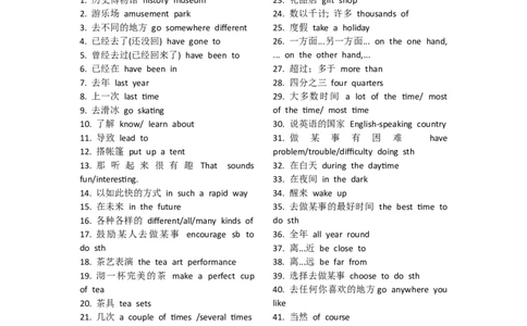 Unit7-Unit10重点词组背诵和默写单，课后单词默写单_最新人教版英语八年级下册_旧版（有参考价值）_版本二_八年级英语下册（人教版）_单词专项