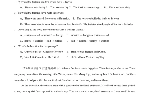 Unit6单元话题阅读理解练习（学生版）_最新人教版英语八年级下册_旧版（有参考价值）_版本二_八年级英语下册（人教版）_单元重难点易错题精练-U216