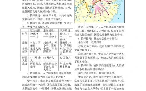 教案第24课人民解放战争的胜利_初中_人教版初中历史新八上_2.教案+学案（多套）_全册教案_第1套：部编人教版8年级历史上册全册教案（26份）含板书及反思