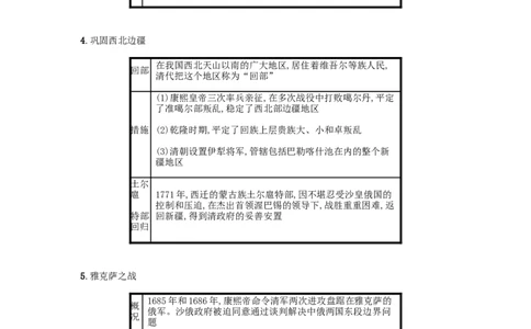 2019春七年级历史下册第三单元明清时期统一多民族国家的巩固与发展第18课统一多民族国家的巩固和发展备考速记新人教版20190220241_新版初中_最新历史七年级下册_5.知识点+复习资料