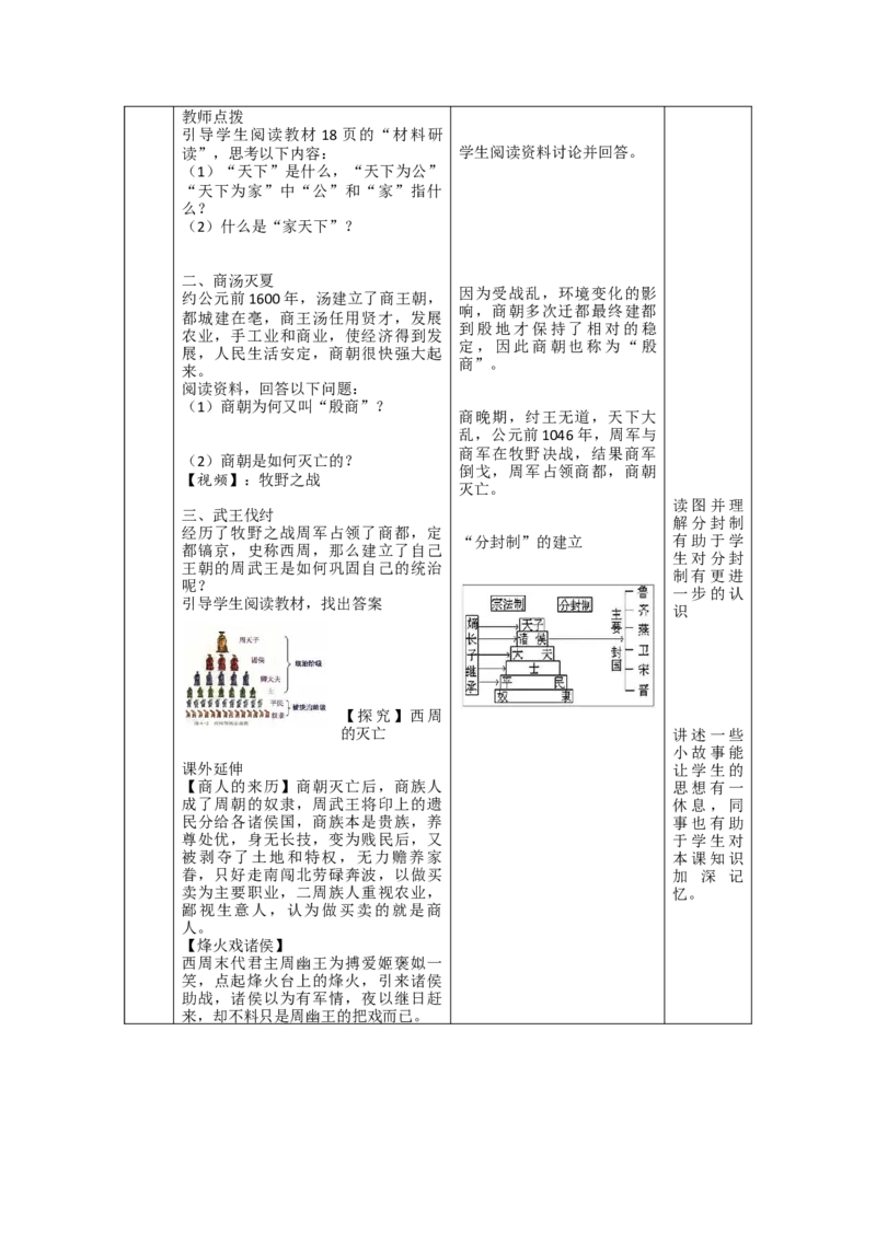 人教部编版历史七年级上：全册互动教案（66页，Word表格版）_初中_人教版初中历史新七上_2.教案+学案（多套）_1全册教案
