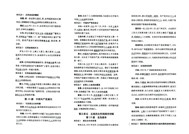 人教部编版历史八年级上册-知识点归纳_初中_人教版初中历史新八上_5.知识点+复习资料（多套）_期末单元知识点总结