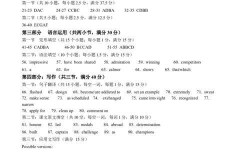 浙江省丽水市丽水五校高中发展共同体2024-2025学年高一上学期11月期中英语试题答案_2024年11月试卷_1123浙江省丽水市五校高中发展共同体2024-2025学年高一上学期11月期中联考